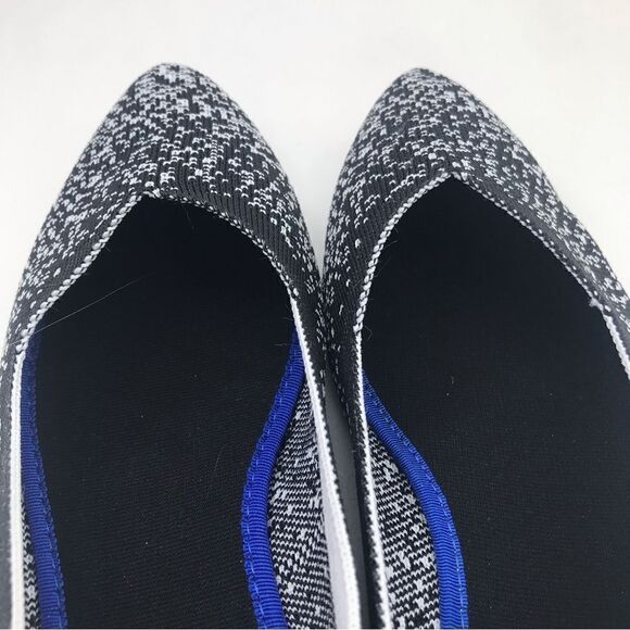 Woman by Projects Black and White Flecked Pattern Soft Knit Pointed Flats- NEW - Picture 9 of 14